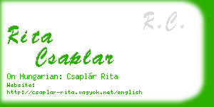 rita csaplar business card